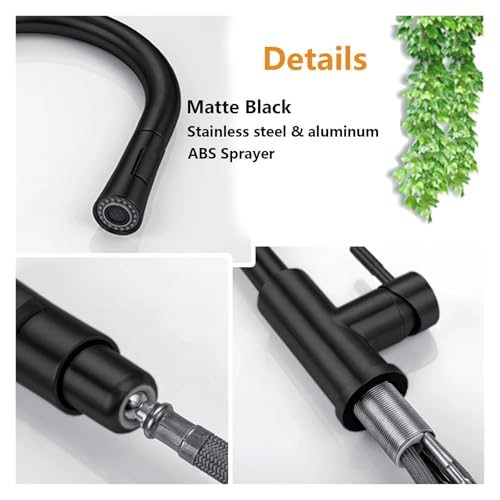 Mitigeur tactile extractible CF04044 en acier inoxydable noir - 4