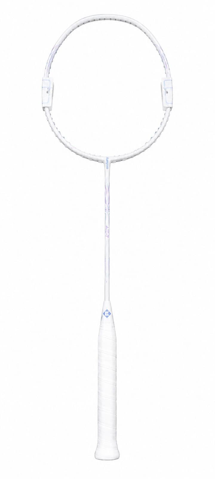 Badminton Racket, White with Blue Accents, Unstrung | Lightweight Frame, Indoor Court Play, Comfortable Grip, Singles & Doubles, Sleek Design-image-45
