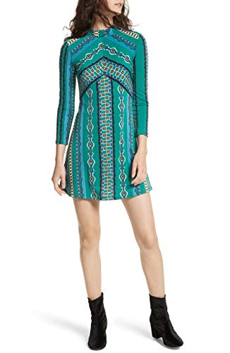 free people stella mini dress Free People Women's Stella Printed Mini Dress Green Combo XS at Amazon  Women's Clothing store