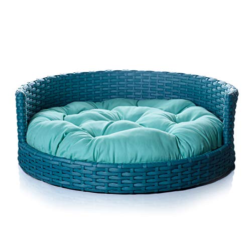 Cama Redonda Cachorro/Gato Pequeno/Médio Até 12kg 65x65 Fibra Sintética Veludo Tiffany - BedFurPets