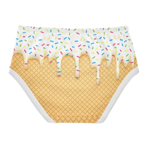 Little Girls' Soft Cotton Underwear Kids Breathable Comfort Ice Cream Panties Briefs Toddler2
