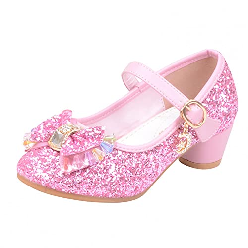 JDGY Prinzessin Schuhe Kinderschuhe 20 Mädchen Ballerinas Schuhe Glitzer mit Absatz Ballerina für Party Kinder High Heels Karneval Verkleidung Aufführung Kinder Schuhe Cover