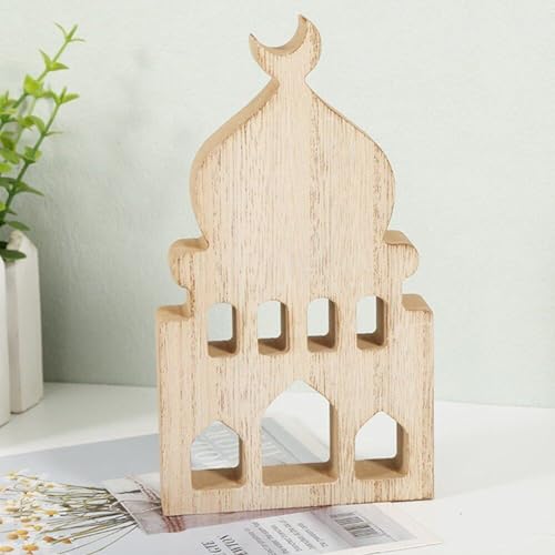 Ornement Eid en bois de qualité pour une table de Ramadan raffinée