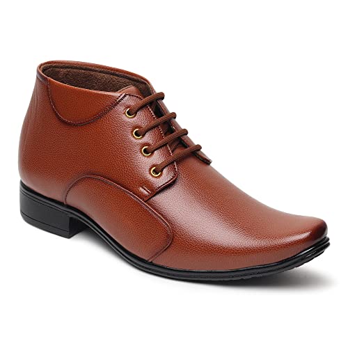 Image of Zixer Synthetic Leather Ankle Formal Shoes Men || Office Shoes for Men Stylish || Chukka Boots Men Long Shoes for Men Long Boots