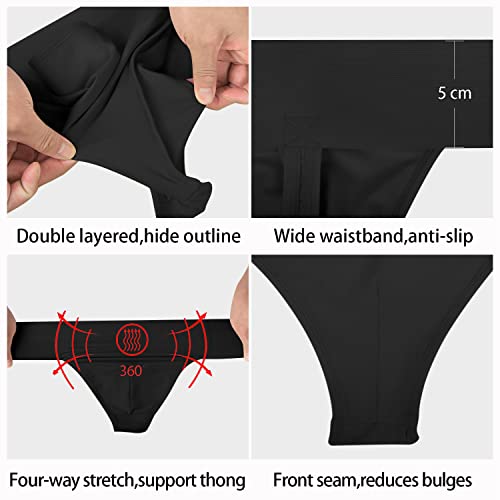 Men's Thong Dance Belt,Wide Elastic Waistband(W23402-06-M) Black4