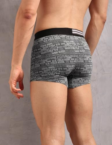 Image of U.S. Polo ASSN. Men's OET20 Printed Low Rise Underwear Trunks - Pack of 3