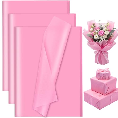 woric Pink Tissue Paper 80 Sheets 20 x 14 for Gift Bags and Crafts