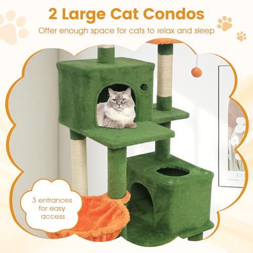 Árbol para gatos de 66 pulgadas con múltiples niveles y postes de sisal miniatura 4