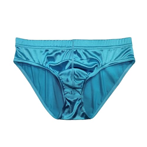 MIERSIDE Men's Soft Silky Satin Low Rise Briefs Wide Waistband Basic Bikini Underwear 5 Pcs/pack2