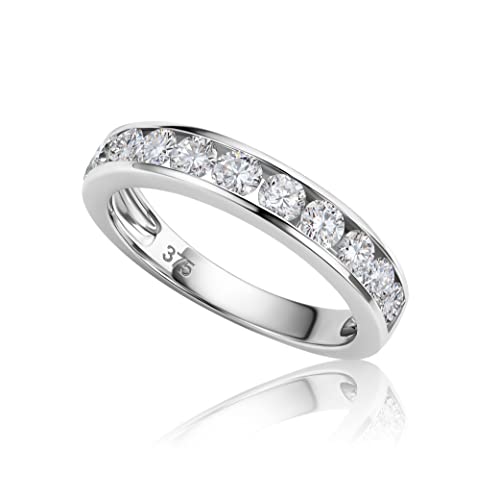 MIORE 9 Carat White Gold Eternity Ring for Women with 1.00 CT Nat...