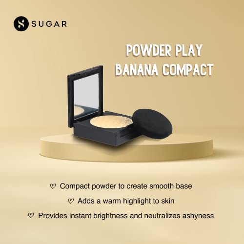 SUGAR Cosmetics - Powder Play - Banana Compact - For Colour Correction or to Mask Shine - Oil-Controlling, Smooth Application, Long Lasting - Image 4