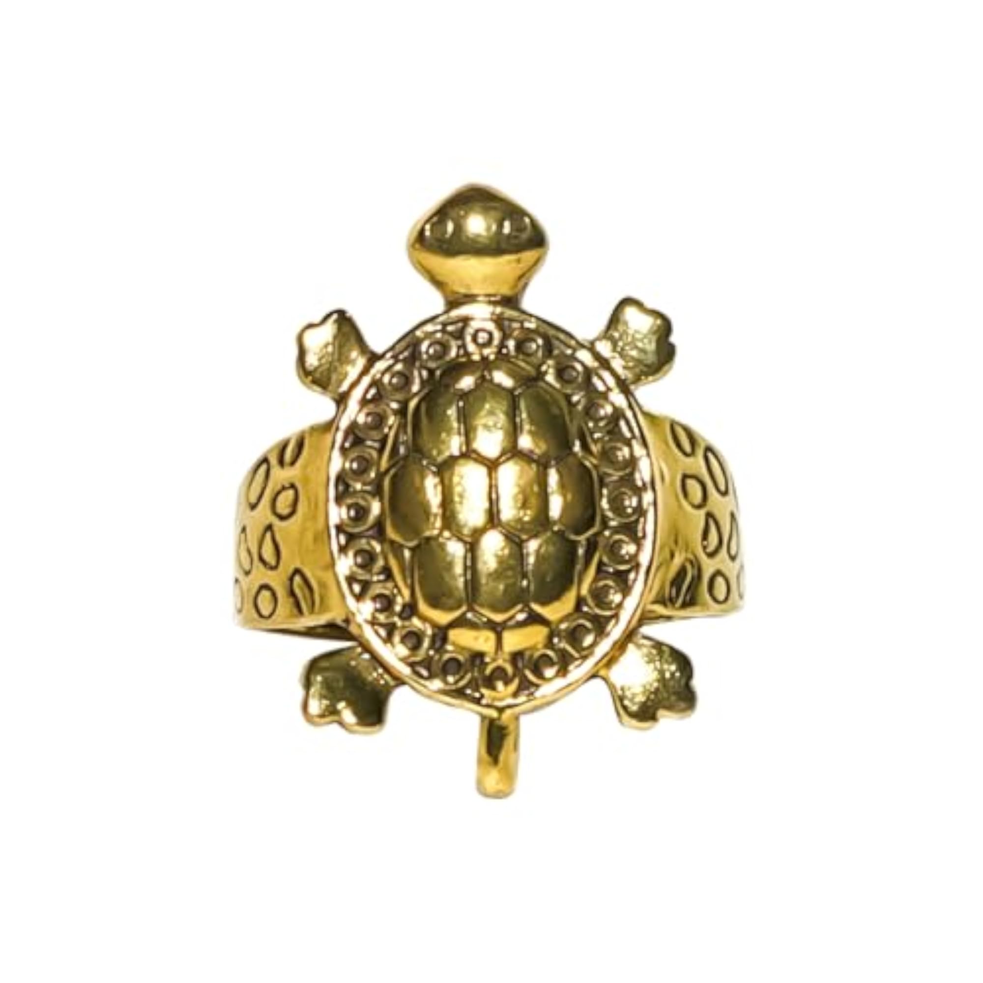 Gold Plated Tortoise Ring, Traditional Indian Design