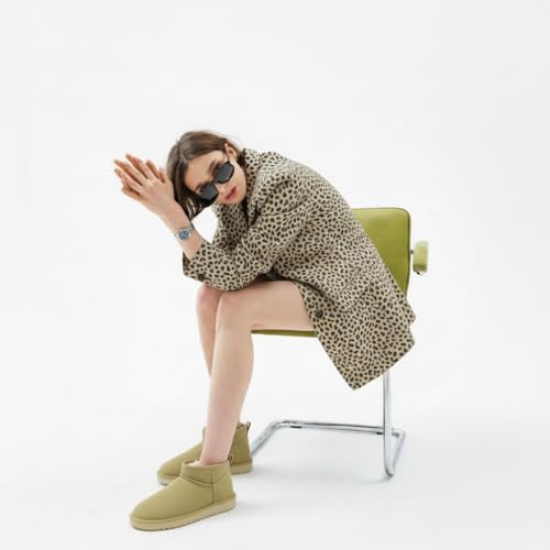 Image of CUSHIONAIRE Hip-3 Genuine Suede Leather Ankle Boots for Women - Pull On Cozy Faux Fur Boots Womens Shoes with Comfortable Memory Foam