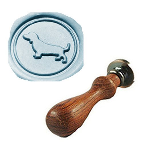 MDLG Vintage Dachshund Dog Wax Seal Stamp Rosewood Handle Set Xmas Invitations Package Sealing Stamp Animal Wax Seal Stamp Set