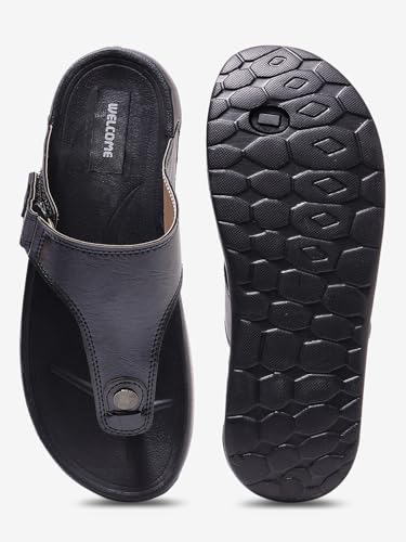 Image of WELCOME Soft Men's Slippers with Cushion FootBed for Adult | Comfortable & Light Weight | Stylish & Anti-Skid | Waterproof & Regular Flip Flops for Gents /Boys
