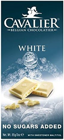 White - Cavalier No Sugar Added Chocolate Bar 85g (Pack of 1)