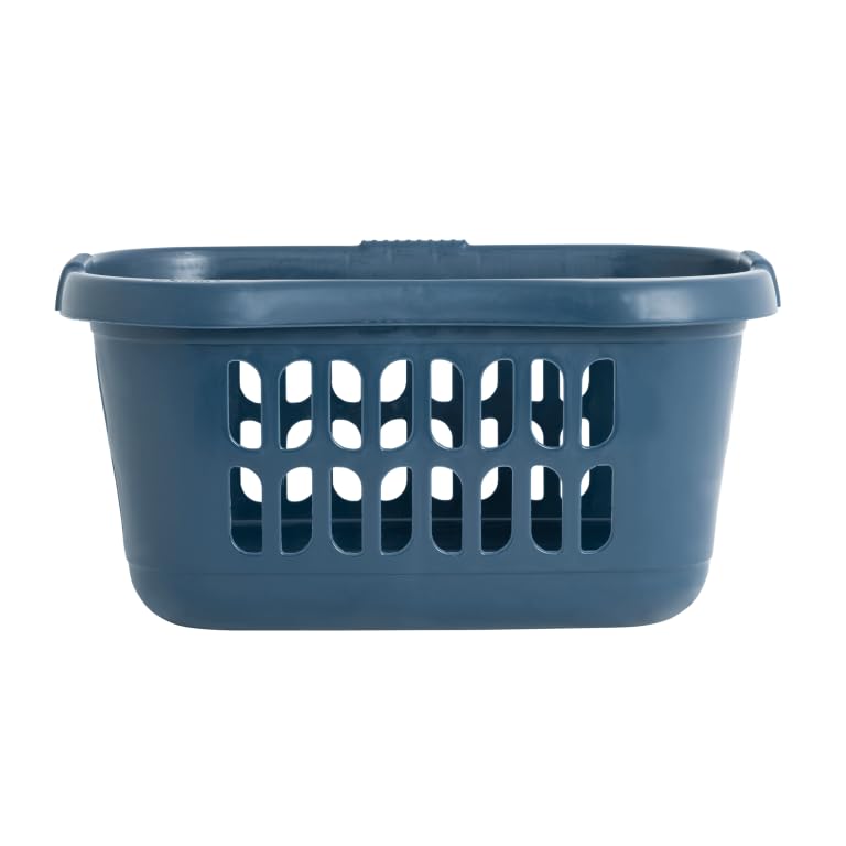 Plastic High Grade Hipster Style Washing Clothes Linen Storage Basket (Navy) — image 1