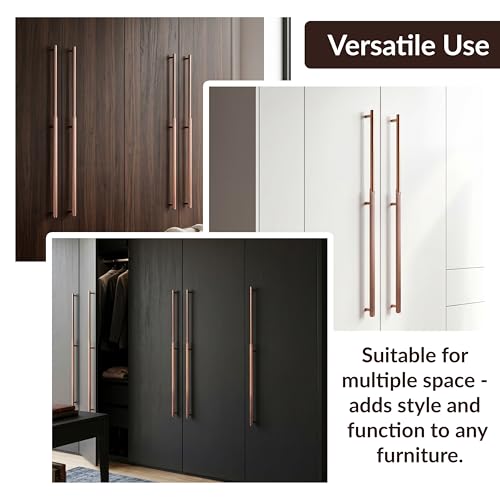 Image of Plantex Stainless Steel & Aluminium Cabinet Handle /900mm Wardrobe Handle for Home /Cupboard Door Pull-Push Handles for Hotel /Office - Pack of 1 (DTC-3960, Rose Gold)