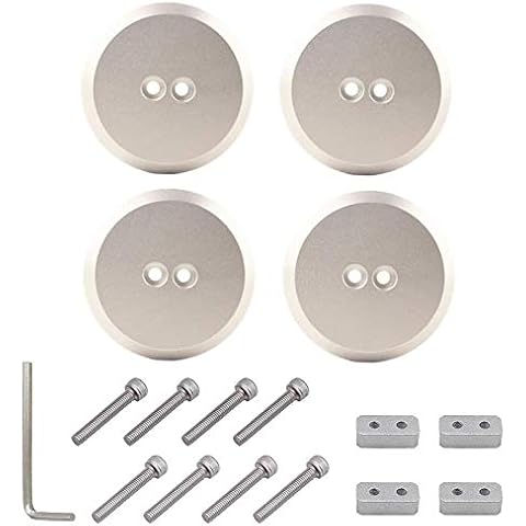 JUNHOM Aluminum Floor Jack Pad Adapter Billet fit for C7/C6 Corvette Premium Bolt on Jack Points-4 Pack (Silver) Cover