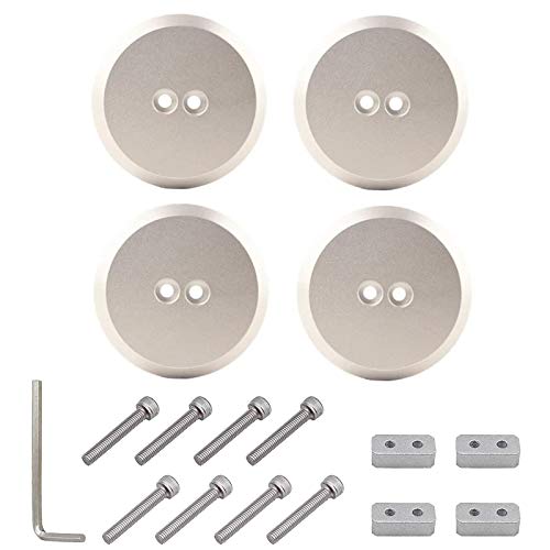 Image of Aluminum Floor Jack Pad Adapter Billet fit for C7 /C6 Corvette Premium Bolt on Jack Points-4 Pack (Silver)