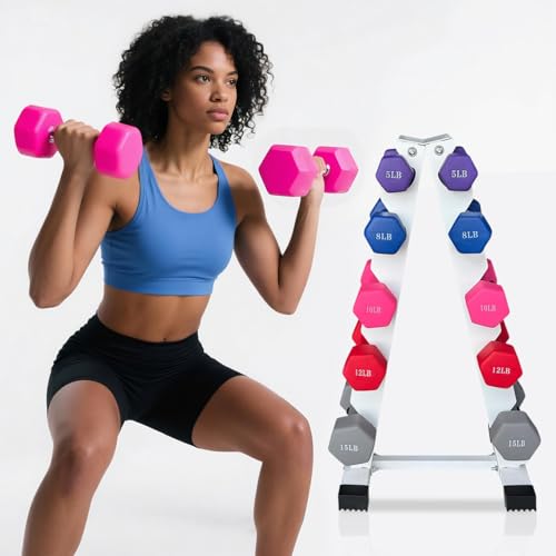 BBRUN 5 Pair 100 lbs Neoprene Dumbbell Set