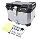 Bisenya 45L Motorrad Topcase Aluminium Motorrad Heckbox Reisen Motorradkoffer mit Sicherheitsschloss für Motorradhelm Helm, Wasserdicht Motorrad Top Box (Silber)