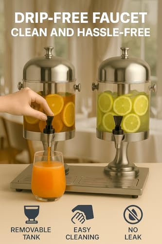 THXSUN Beverage Dispenser 4.4 Gallon, Large Drink Dispenser with Ice Core, Stainless Steel Beverage Dispenser with Stand for Cold Drinks, Juice, Lemonade, Iced Tea, Parties & Events - Thumbnail 5
