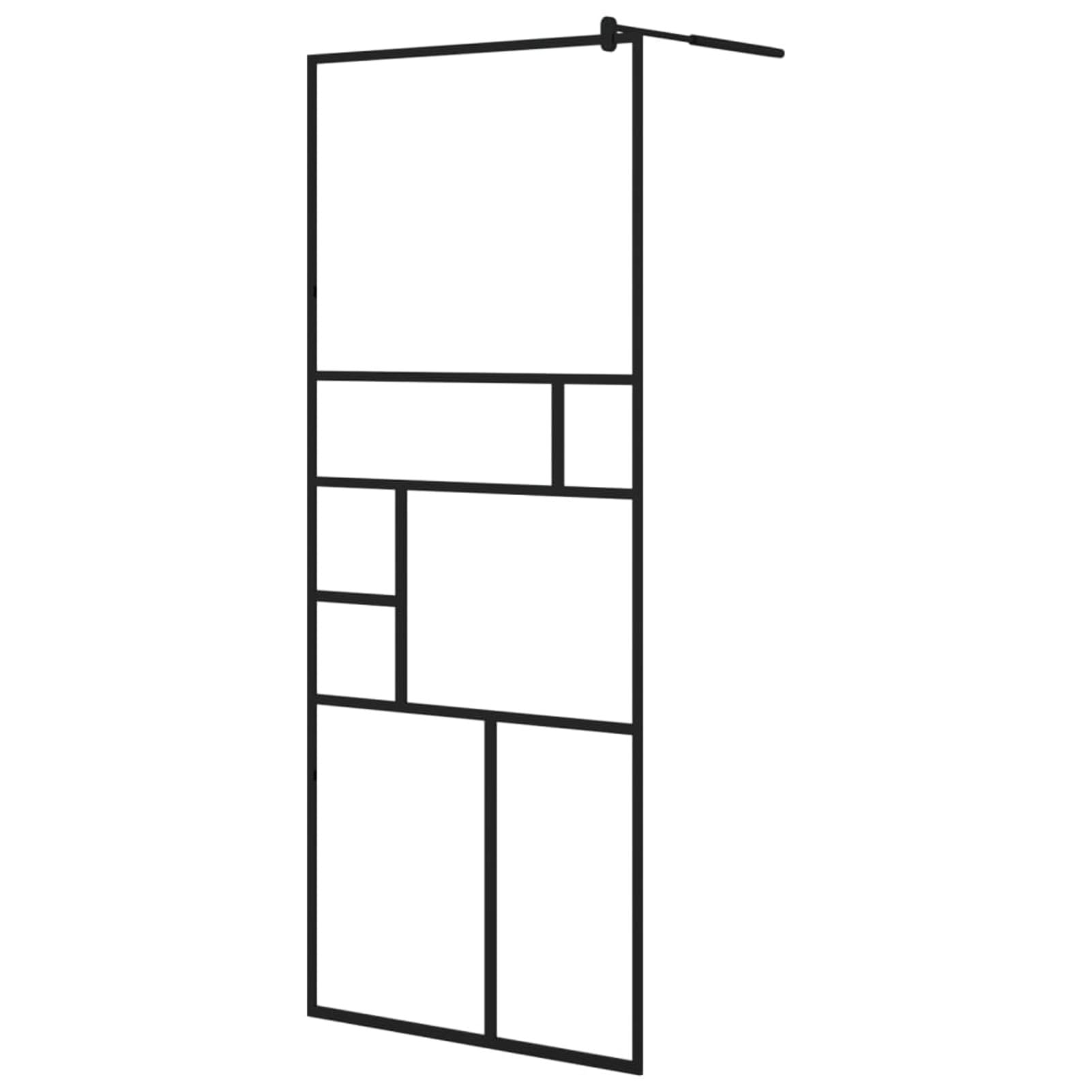 Mampara de ducha accesible vidrio ESG claro negro 80x195 cm, JUNZAI Mampara Bañera, Mampara Baño Ducha, Cabina De Ducha, Mampara Baño 150752