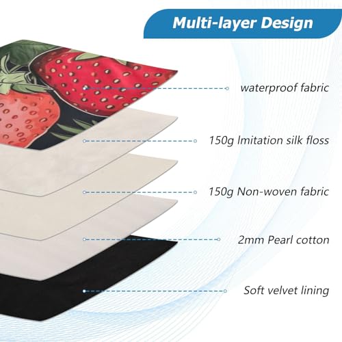 Funda para laptop 13-14 pulgadas impermeable con diseño de fresas miniatura 4