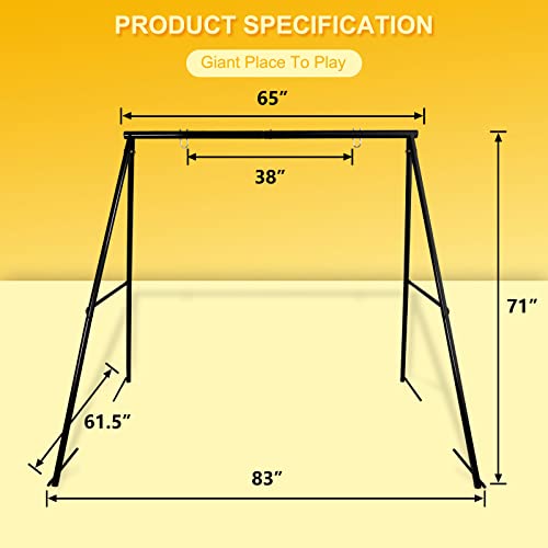 Hishine SS01 Swing Stand A Frame For Porch Outdoor 550Lbs Heavy Duty 71 Inch Height Full Metal Swing Frame thumb #5