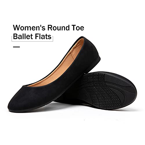 katliu Women Comfort Flats Round Toe Ballet Flats Slip on Walking Flat Shoes2