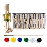 Nussknacker Figur 25 cm aus Holz zum Selbstgestalten, 6er Set - Weihnachts Dekofigur zum Bemalen, Holzfigur Nussknacker, Holzsoldat, DIY Basteln Weihnachtsdeko für Kinder, DIY Tisch Deko Austeller