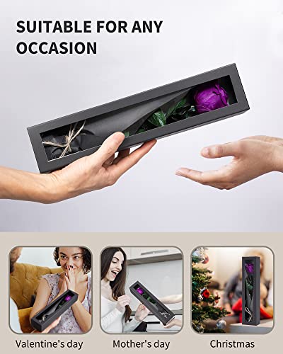 Image of Purple Flowers for Delivery Prime, Preserved Purple Roses Flower Gifts for Women, Real Roses Single Rose Gifts for Her, Mom Birthday Gifts from Daughter, Valentines Flowers
