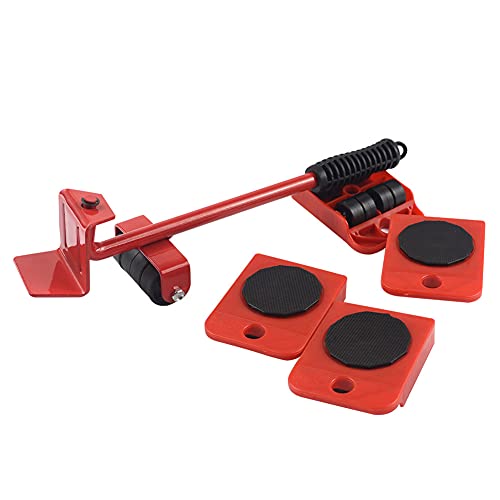 Heavy Duty Lifter for Furniture Move Tools Easy Move Object Moving Tool for Home (Red)