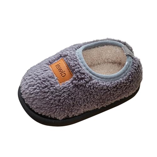 Toddler Boys Girls Plush House Slippers Fuzzy Warm Indoor Shoes Kids Winter Cozy Soft Full Wrapped Bedroom Slippers2