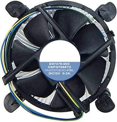 1Goal® Processor Cooling Fan for i3/i5/i7 LGA115x CPU Fan E97379 003 Core i3 i5 i7 Socket 1150 1155 1156 4-Pin Connector CPU Cooler with Aluminium Heatsink and 3.5-Inch Fan for Computer