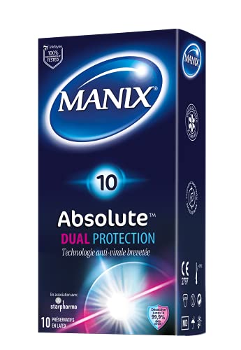 MANIX ABSOLUTE DUAL PROTECTION 10 préservatifs masculins avec sa technologie anti-virale brevetée Cover