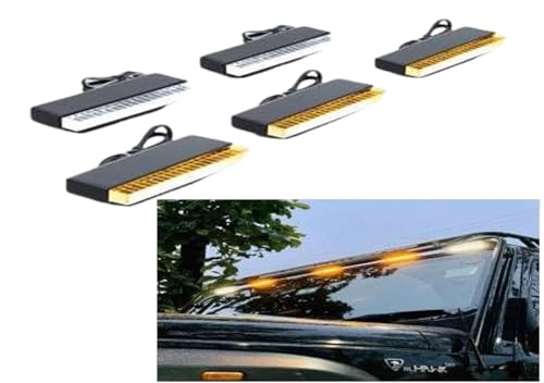 Image of UBH Roof Marker LED Lights For Cars, Trucks, Or Suv 4 X 4 Thar (UFO) ((3AMBER, 2WHITE))