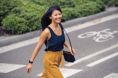 Correa para reloj Fitbit Versa de cuero negro miniatura 7