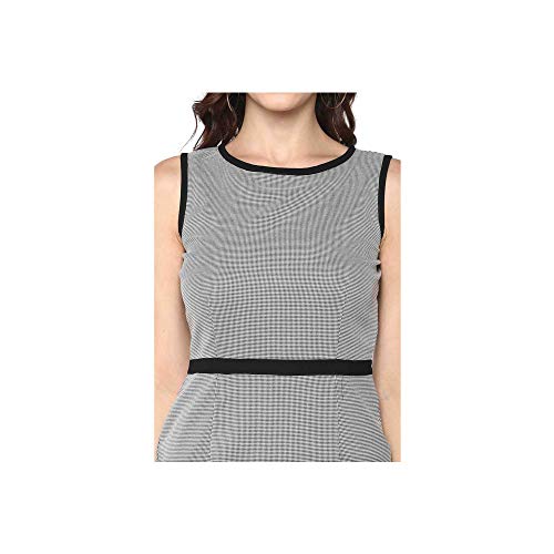 Image of STOP by Shoppers Womens Round Neck Printed Knee Length Dress (Grey Large)