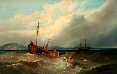 Affiche artistique paysage marin Clarkson Stanfield impression sur toile salon 60x90cm