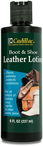 Cadillac Boot and Shoe Leather Lotion 8 Ounces - Cleans, Conditions, Protects, and Polishes Leather Footwear and Accessories