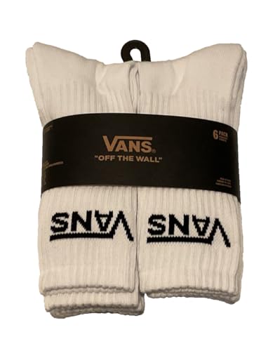 Image of Vans Unisex Classics Crew Sock 6-Pack White 9.5-13