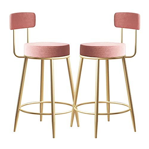 Tabourets de bar confortables en velours avec repose-pieds