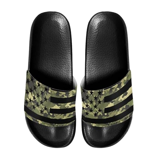 Slides for Men and,Flat Slides Slippers,Non-Slip Quick Drying Soft Lightweight Shower Shoes