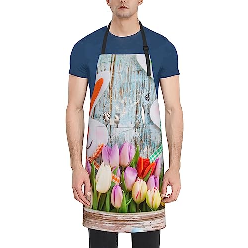 Tablier de jardinage adulte imperméable avec poche pour artisanat et dessin noir