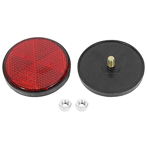 Image of F FIERCE CYCLE 6 Pair M6x1.0 Red Plastic Universal Screw Mount Reflective Warning Reflector for Motorcycle Bike