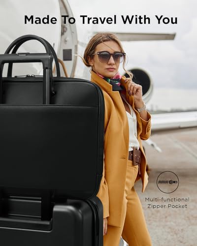 Lenovo 15.6-inch Laptop Bag (T200) - Water Resistant Leather Messenger Bag with Padded Device Compartment – Multi Compartment Professional Handbag with Shoulder Strap for Travel & Business4