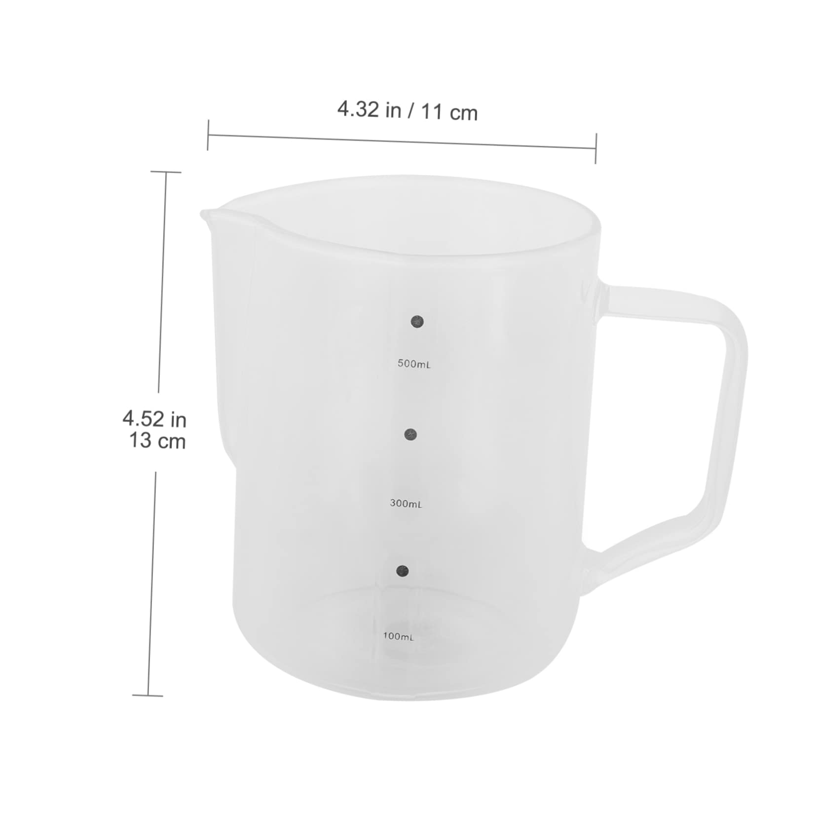 CONGARTENO 1Pc Transparent Glass Kettle with Measurement Markings Heat Resistant Kitchen Scale Cup for Coffee Tea Milk and Juices Ergonomic Design for Easy Pouring
