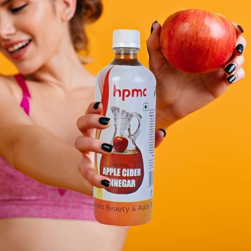 Image of HPMC Natural Apple Cider Vinegar, Organic Himalayan Apples | Mother of Vinegar | Unfiltered & Unpasteurized | For Weight Management, Reduced Bloating, Healthy Skin & Hair (Pack of 2 600 ml)